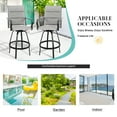 thumbnail image 2 of Walsunny 2 Piece Outdoor Swivel Metal Bar Stools Patio Height Textilene Chairs with High Back and Armrest, Light Gray, 2 of 7