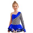 thumbnail image 1 of YiZYiF Race Car Driver Tutu Dress For Girls Long Sleeve Checkered Racer Jumpsuit Racing Unitard Royal Blue 12, 1 of 5