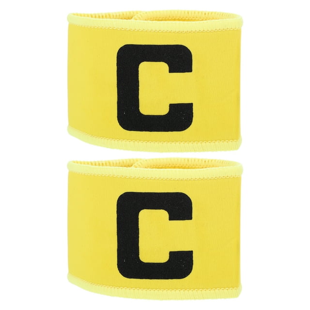 Miangastore Lot de 2 Brassards Élastiques pour Capitaine Bande de Caoutchouc Jaune Réutilisable pour Jeux Sportifs à la Mode