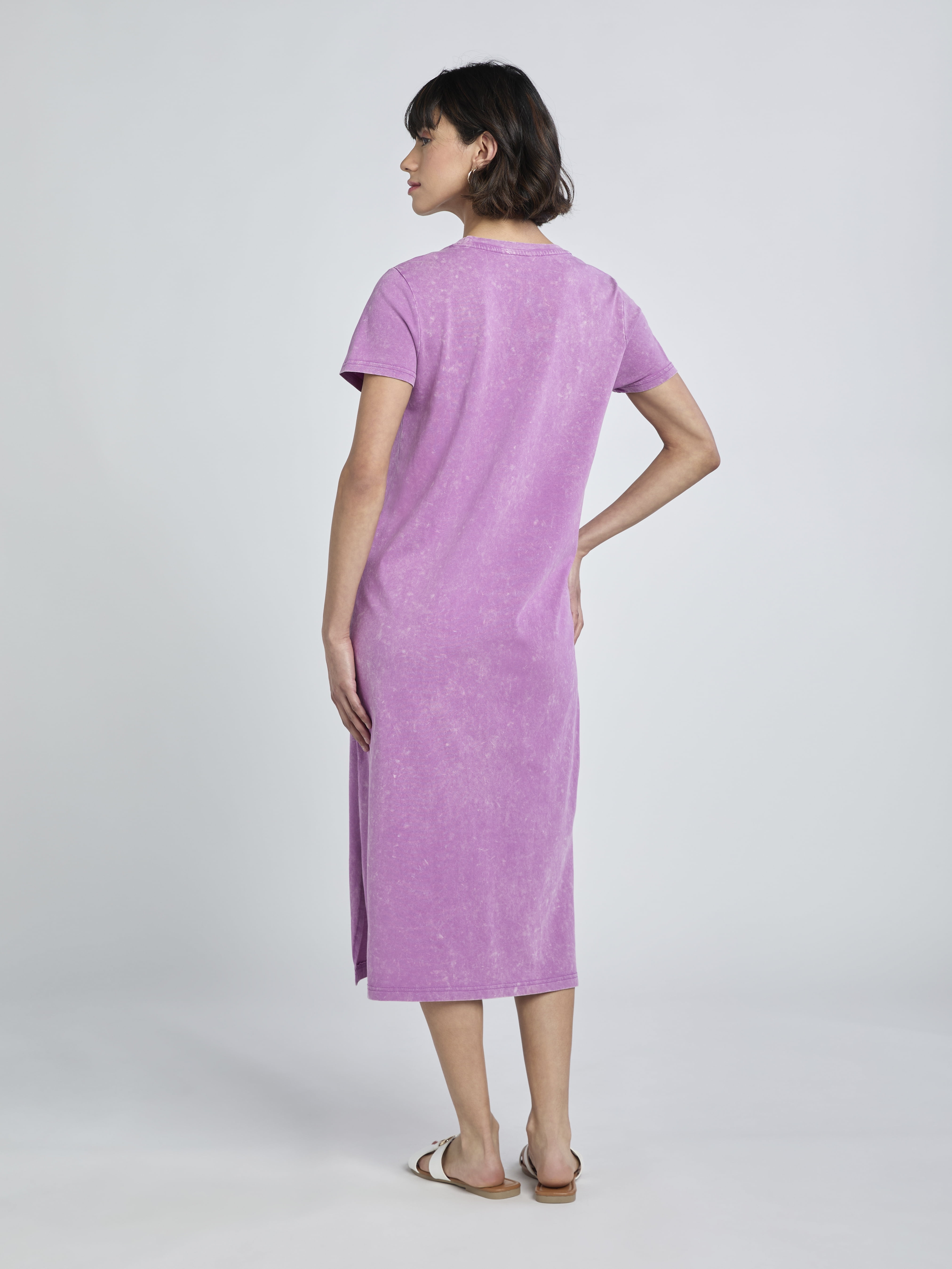 Time and Tru Women's and Women's Plus Cotton T-Shirt Dress with Short Sleeves, Sizes XS-4X