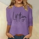 thumbnail image 1 of MKLEKYY Playeras Mujer Camiseta Estampada Para Mujer, Manga 3/4, Estilo Túnica, Cuello Redondo, Blusa, Camiseta 360 Talla XL, 1 of 3