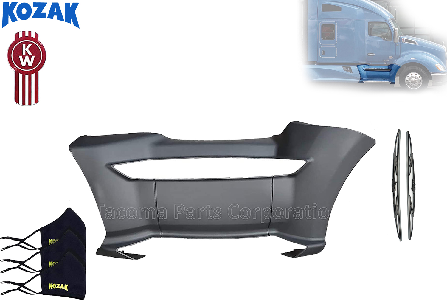 Download Kenworth T680 Replacement Front Step Fairing Panel Right Passenger Side Plus Logo Wipers And 3x Kozak Face Masks Walmart Com Walmart Com