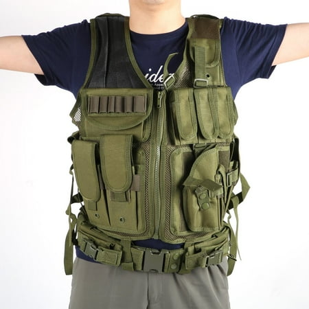 Adjustable Outdoor Sports Men Military Gun Tactical Combat Assault Vest Army Hunting Field Battle Training Vest