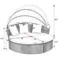 thumbnail image 7 of LACOO Outdoor Patio Round Daybed with Retractable Canopy Wicker Furniture Sectional Seating with Beige Washable Cushions for Patio Backyard Porch Pool Daybed Separated Seating, 7 of 7