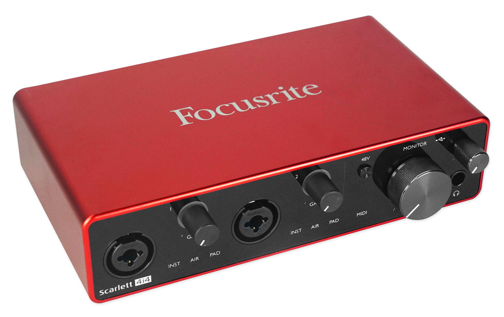 Focusrite SCARLETT 4I4 3rd Gen 192KHz USB Audio Recording Interface and 2  XLR Cables