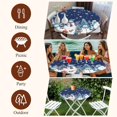 thumbnail image 7 of Navy Blue Christmas Round Tablecloth, Fitted Table Cover with Elastic for 36"-44" Round Tables, Snowman Xmas Tree Snowflake Winter Table Cloth Outdoor Indoor Dinning Party Waterproof Tablecloths, 7 of 7