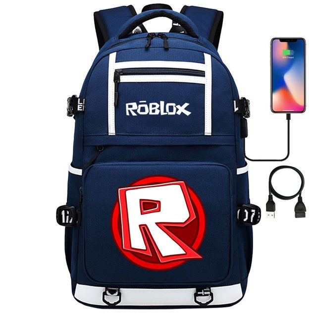 ROBLOX-mochila de viaje de ocio para hombres y mujeres, bolso escolar con impresión bidimensional, periférico de juego, USB, juvenil, estudiante, nuevo