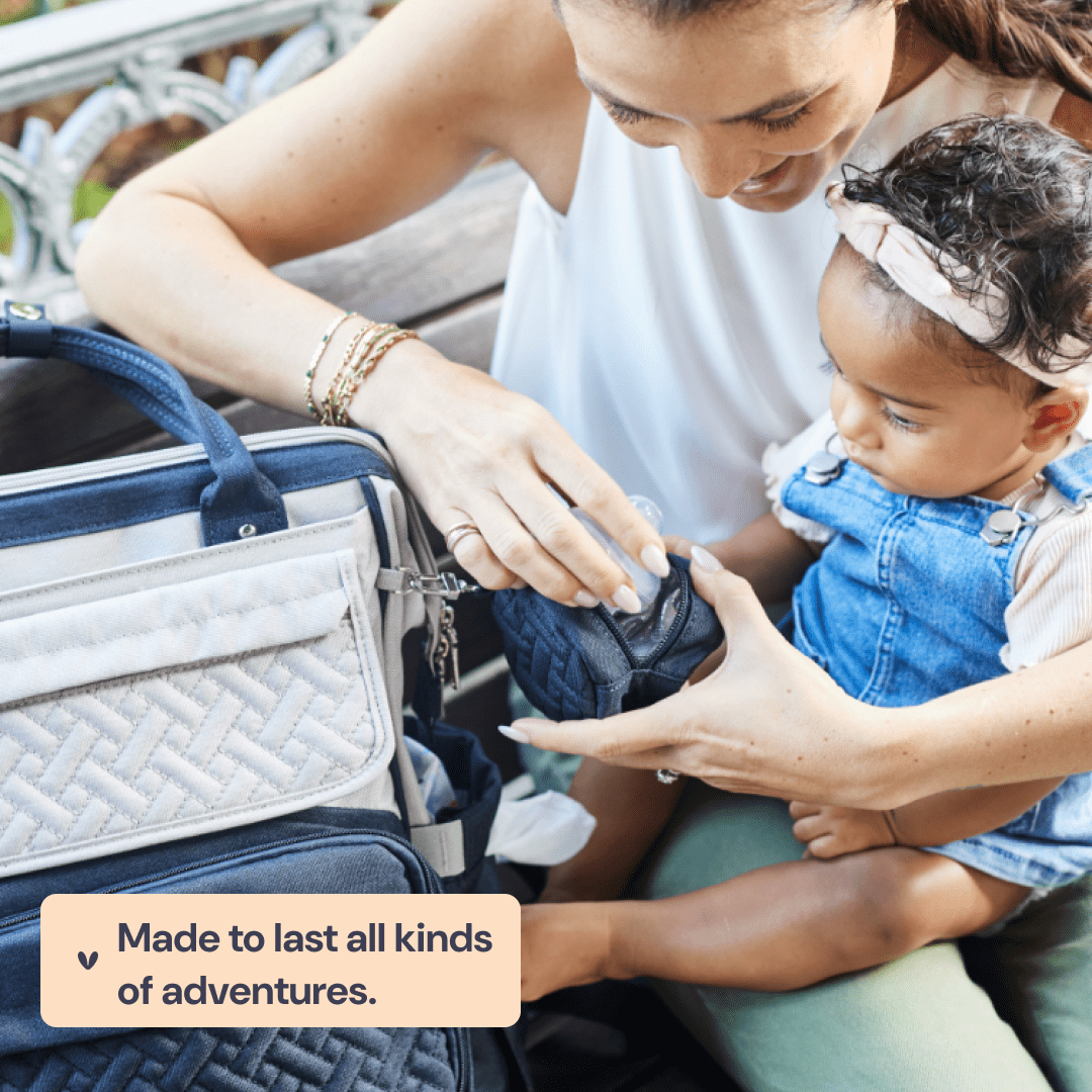 BabbleRoo Widetop Waterproof Diaper Backpack with Insulated Bottle Pockets, Polyesterp- Dark Gray