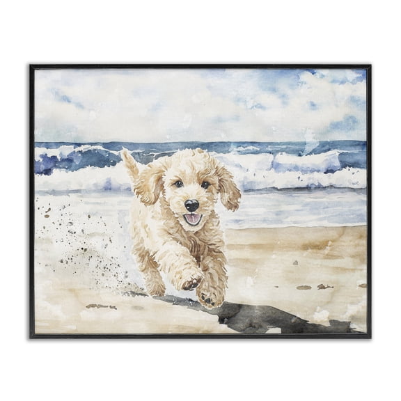 Stupell Industries Ocean's Best Friend Pup Black Framed Giclee Art, design by Svetlana Aleynikova