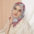thumbnail image 2 of Helii Women Scarf Classic Square Scarf for Women Folk Custom Printed Cotton Blend Soft Head Neck Wrap Muslim Turban 70×70cm, 2 of 4