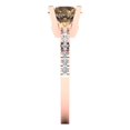 thumbnail image 3 of Solitaire with Accents Engagement Ring for Women - 1.71ct Simulated Champagne Diamond in 14K Rose Gold Promise Ring, 3 of 6
