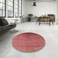 thumbnail image 3 of Ahgly Company Indoor Round Mid-Century Modern Red Oriental Area Rugs, 3' Round, 3 of 6