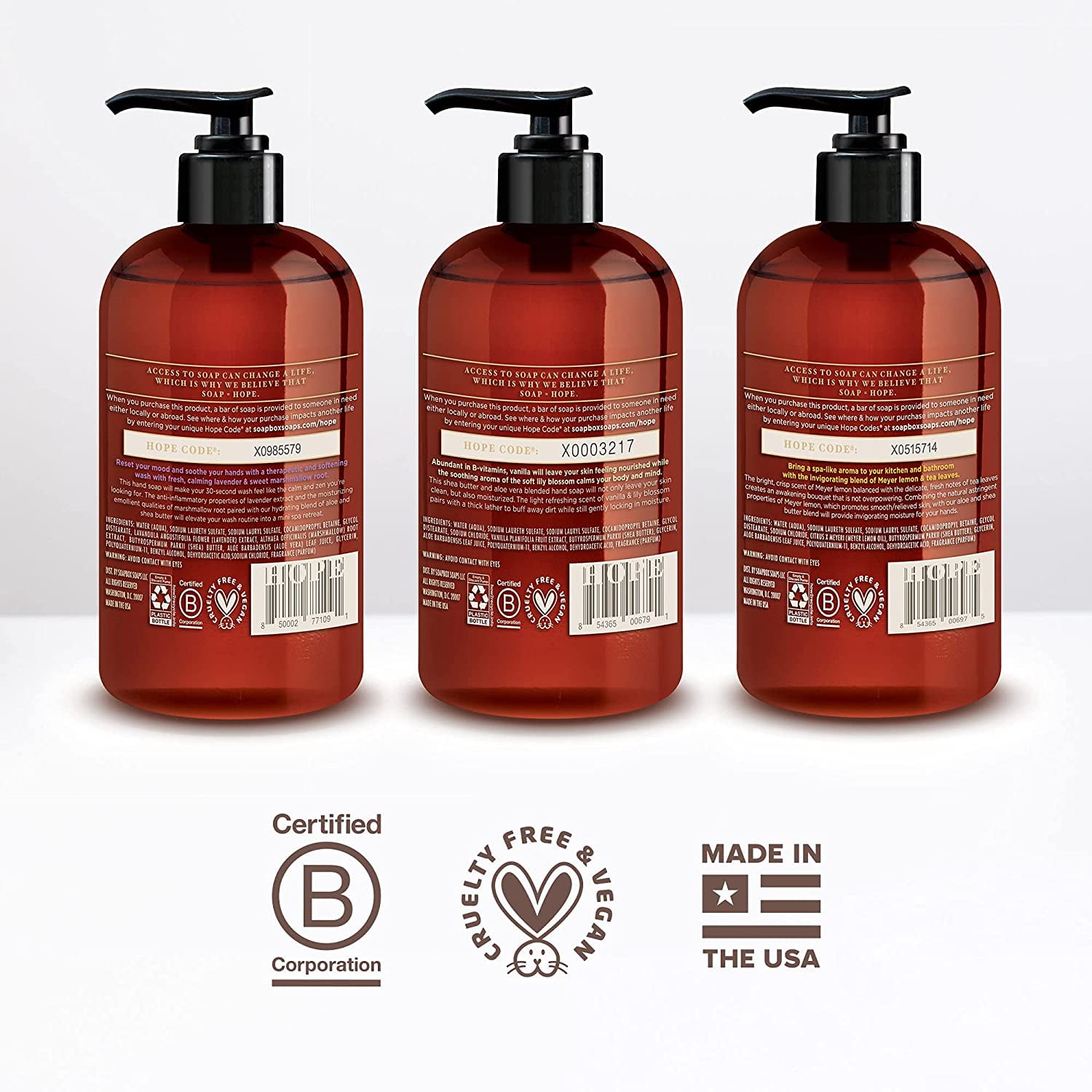 Soapbox Meyer Lemon & Tea Leaves, Lavender & Marshmallow Root & Vanilla & Lily Blossom Liquid Hand Soap Bundle 1 ea