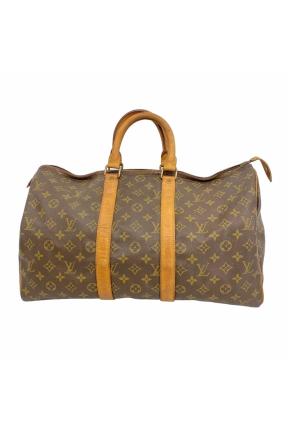 Pre-Owned Louis Vuitton Monogram Keepall 45 Boston Bag M41428 Brown Men's and Women's (Good)