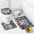 thumbnail image 5 of W-W-E Shower Curtain Set 4 Piece for Luxury Bathroom Decor Set, Shower Curtain, Bathroom Rugs, Toilet Cover, Toilet Rug, Bathroom Curtain with 12 Hooks, 5 of 8