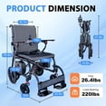 thumbnail image 2 of Electric Wheelchair 26.4lbs Ultra-Light Foldable 300W Dual Motors, 25-Mile Range & LCD Display - Removable Battery, Dual Modes for Travel & Daily Use, 2 of 7
