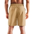 thumbnail image 3 of MIER Men's Dry Fit Athletic Running Shorts with 3 Zipper Pockets, Khaki, S, 3 of 7