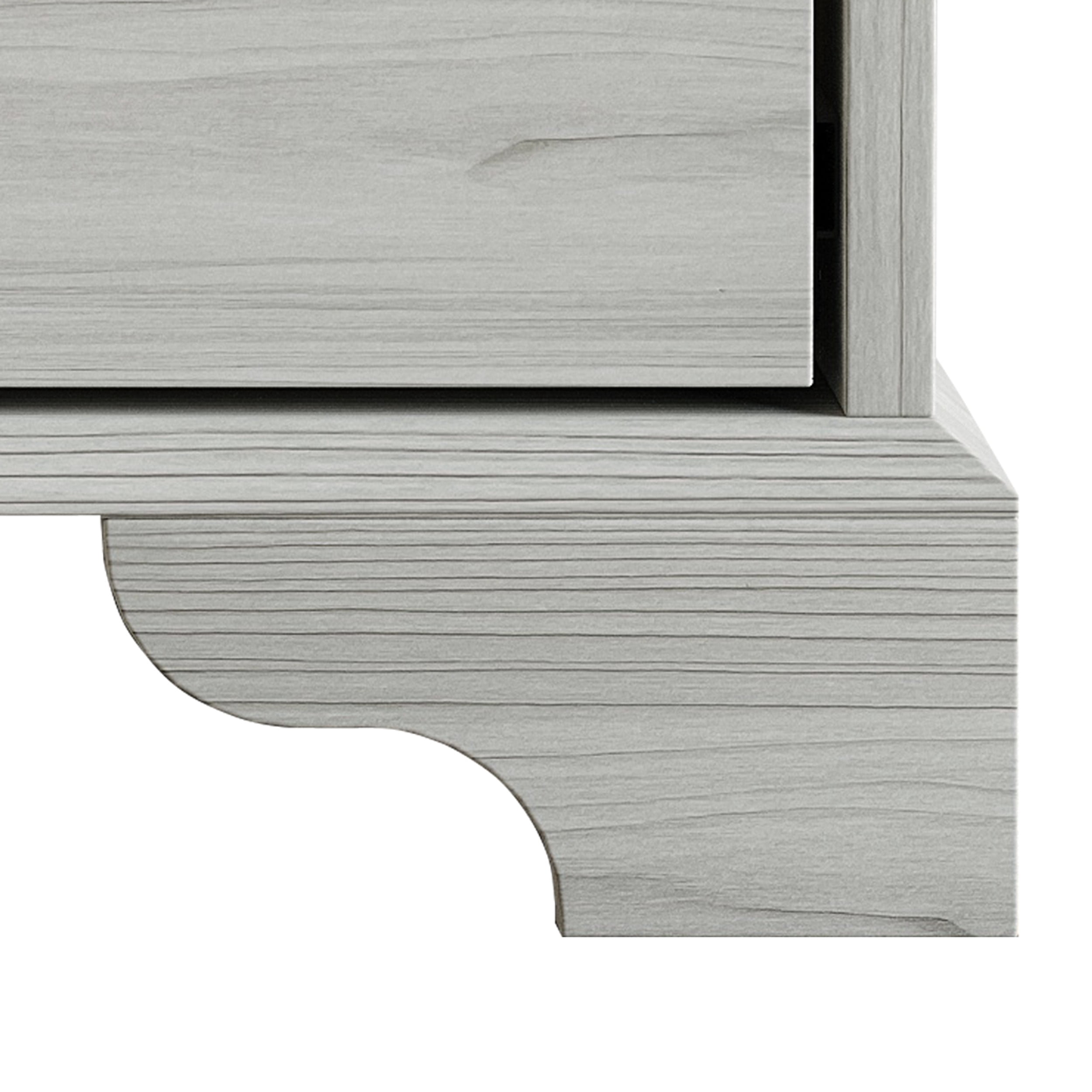 Home Design Harley 2-Drawer Nightstand, Modern Bedroom Storage Furniture, Light Gray Finish, Easy Assembly