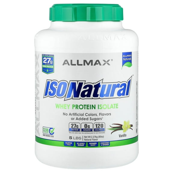 ALLMAX ISONatural™, Whey Protein Isolate, Vanilla, 5 lbs (2.27 kg)