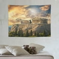 thumbnail image 4 of ONETECH  Tapestry Blue Ancient Parthenon Acropolis of Athens Under Dramatic Sunset Sky Greece Wall Hang Decor Indoor House Made in Soft, 4 of 7