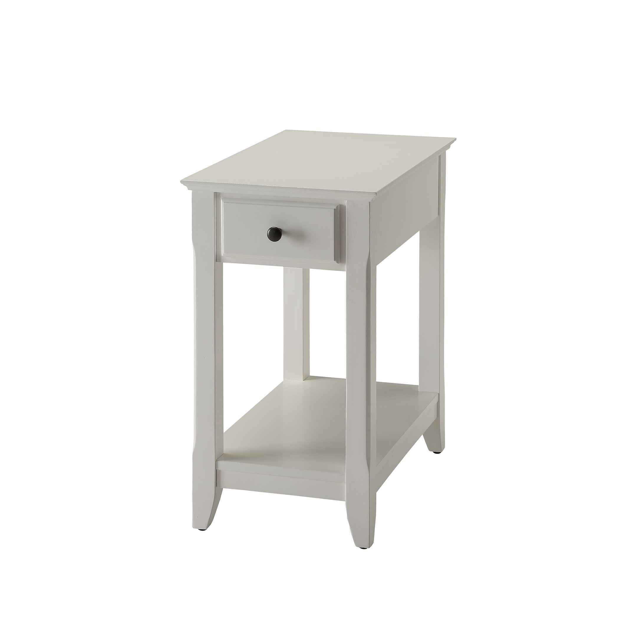 Modern End Table Narrow Side Table with Drawer and Wooden Frame for Living Room, Nightstand Sofa
