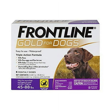 UPC: 0350604052821 | FRONTLINE Gold for Dogs Flea & Tick Treatment  45-88 lbs  6ct