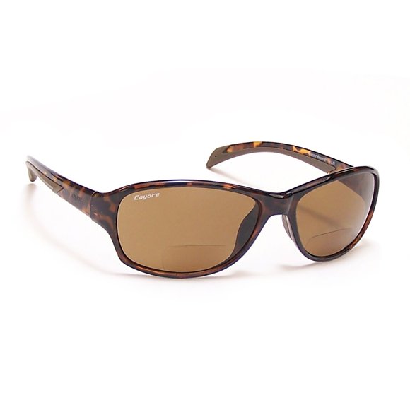 Coyote Eyewear BP-14 +2.00 Polarized Reader Premium Sunglasses, Tortoise & Brown
