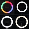 thumbnail image 4 of LED Ring Light, Brightness Adjustable 3 Color Temperature Ring Light 10inch Height Adjustable RGB USB Interface  For Selfie For Party, 4 of 8
