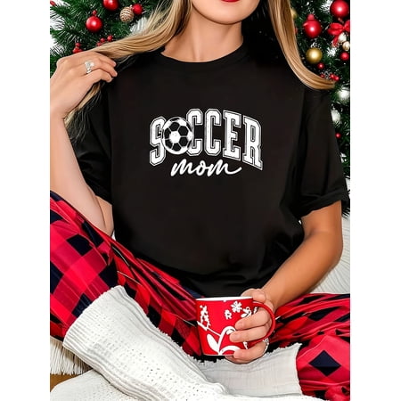 Women's Casual Graphic Soccer Mom T-Shirt