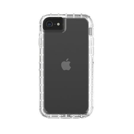 onn. Rugged Phone Case with Holster for iPhone 6, 6s, 7, 8, SE 2020, SE 2022 - Clear