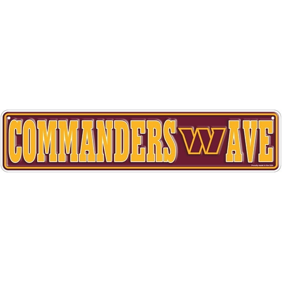 Washington Commanders 4" x 18" Team Boulevard Metal Sign