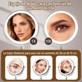 thumbnail image 4 of Espejo con Luz para Maquillaje, Espejos para Maquillaje con Aumento 10X/1X, Espejo de Tocador y Luz Led, Espejo Maquillaje Portatil de Doble Cara, 3 Modos de Colores，Rotación de 360°, 4 of 9
