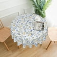 thumbnail image 2 of Blue Yellow Floral Leaf Round Tablecloth 60 Inch Summer Spring Wildflower Table Clothes Watercolor Flowers Tablecloths Washable Circle Table Cover for Picnic Dining Room Home Outdoor Decor, 2 of 6