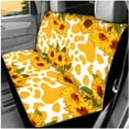 thumbnail image 3 of Yuyamidu Yellow Cow Print Car Seat Cover Set with Steering Wheel Cover Seat Belt Pad Cup Holder Sunflower Auto Armrest Cover Headrest Covers Keychain Fit for Most Cars SUVs, 3 of 7