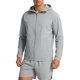 thumbnail image 1 of Mens Manga Larga con Capucha Cremallera Cardigan Hielo Seda Fina Chaqueta Protectora Solar para el Uso Diario Al Aire Libre Casual, 1 of 9