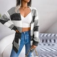 thumbnail image 6 of Idoravan Cardigans for Women Clearance Spring Women's Fashion Autumn Winter Stripes Long Sleeve Cardigan Sweater Coat Tops, 6 of 6