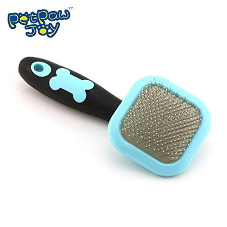 Slicker Brush, PETPAWJOY Dog Brush Gently Cleaning Pin Brush for Shedding Dog Hair Brush for Small Dogs Puppy Yorkie Poodle Rabbits