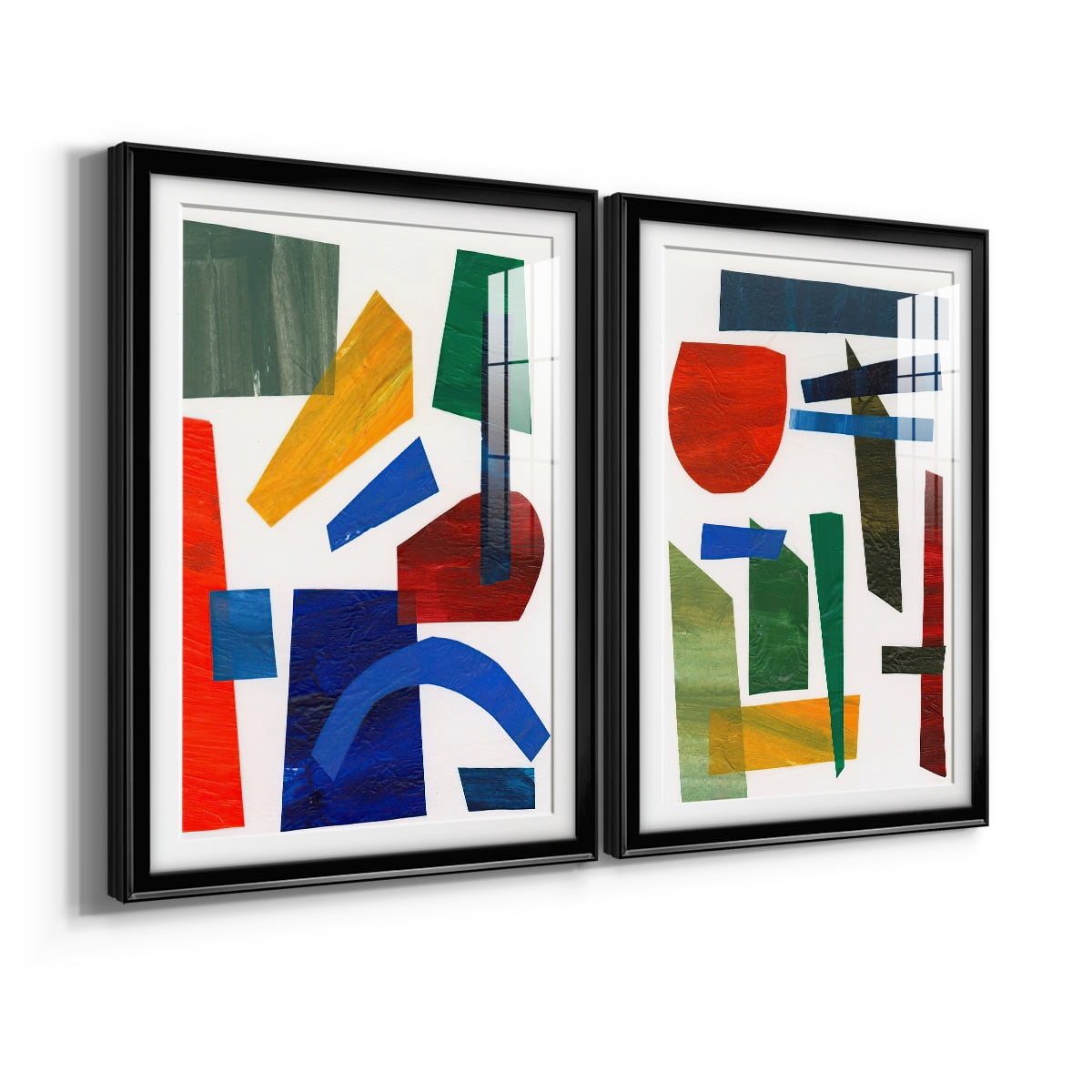 Wexford Home Colorful Shapes I Premium Framed Print, 26.5" x 36.5" - Ready to Hang, Black (Set of 2)