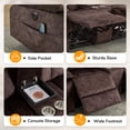 thumbnail image 5 of Power Recliner Loveseat Sofa with Console Storage, Heat & Massage, Reclining Sofa Couch with Cup Holders, USB & Type-C Ports, Dutch Velvet Recliner Couch for Living Room, RV,Office,Apartment, 5 of 9