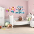 thumbnail image 3 of Dream Big Little Mermaid Half Shell Seahorse Sled Statfish Princess Fish Starfish Queen Sweet Dreams Bedtime Unicorn Lovely Dear Dream Decorating Wall Decal Sticker - Size: 30 In X 12 In, 3 of 5