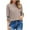 Brown 01, variant on Women Striped T Shirts Smocked Cuffs 3/4 Sleeve Tops Round Neck Loose Casual Pullover Fall Summer Tees (XL, White)