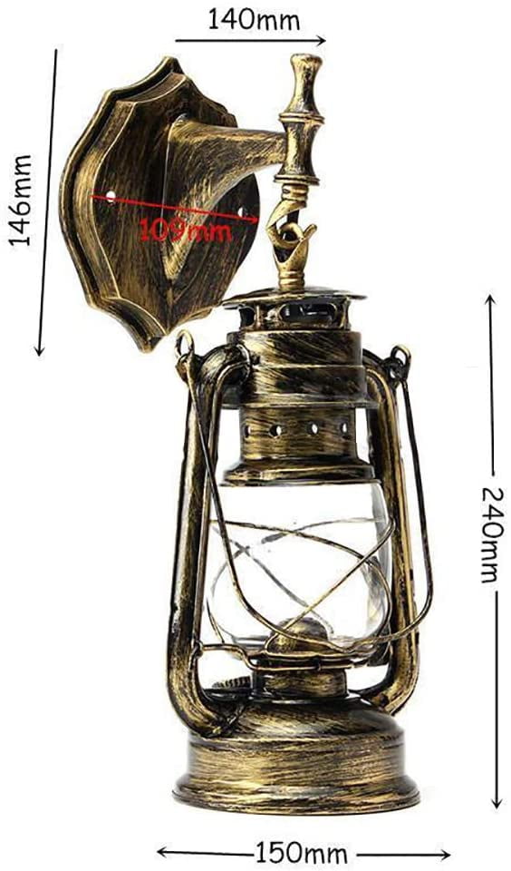 FETCOI, Retro Wall Light Fixtures Vintage Lamp  Outdoor Wall Light Wall Sconce with Glass-Like Shade Industrial