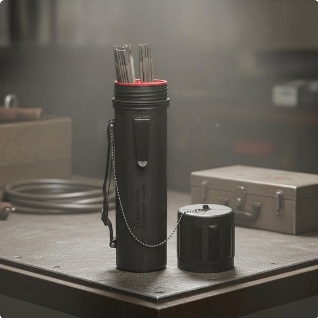 Tubo Aislante Para Varillas De Unión Metálicas Que Mantiene Los Electrodos Secos. Tubo De Almacenamiento Para Varillas De Unión Metálicas. Contenedor Portátil Para Negro con correa y anillo