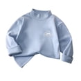 thumbnail image 3 of Falkdiz Girls Long Sleeve Shirts Soft Outdoor Tops Winter Warm Basic Casual Cute Graphic Pullover for Girls Party , Blue , Size: 3-4 Years, 3 of 6