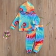 thumbnail image 3 of Bagilaanoe Toddler Baby Girl Long Pants Set Tie Dye Print Long Sleeve Hoodies Pullover Tops + Sweatpants 12M 18M 24M 3T 4T 5T 6T Kids Casual Sweatsuits, 3 of 8
