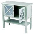 thumbnail image 2 of HomeRoots 291875 Cottage 2-Door Console Cabinet with Lattice Mirror Inserts &amp; Shelf, 2 of 2