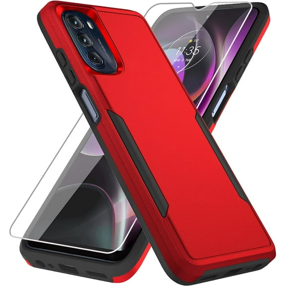 Moto G 5G 2022 Phone Case,Moto G 5G 2022 Case with Screen Protector[Military Grade Drop Tested] Heavy-Duty Tough Rugged Shockproof Protective Case  Motorola G 5G 2022, Red
