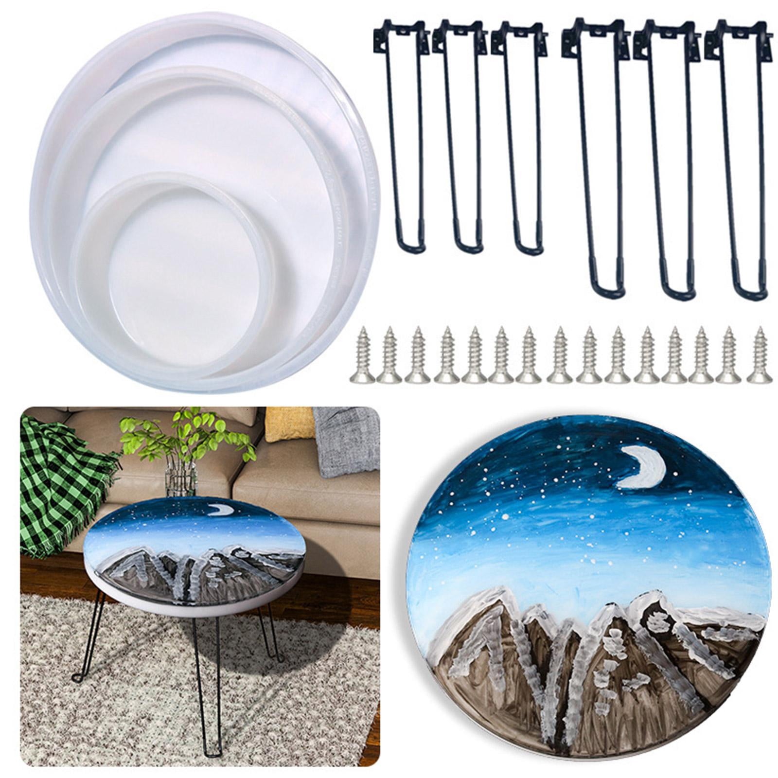 Osdhezcn Round Ocean Resin Mold Stool Mold Resin Table Mold Epoxy Resin Casting Mold