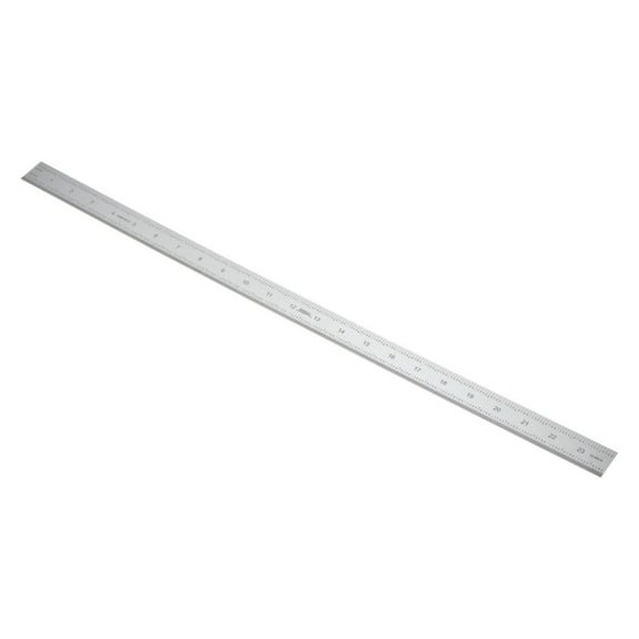 14-460-0 Rigid Steel Rule: English/Metric Graduation, 1-1/8" Wide x 24 inches (600 mm)
