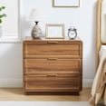 thumbnail image 4 of MIYZEAL Mid-Century Modern 3-Drawer Dresser & Nightstand, Wood Storage Cabinet for Bedroom, Living Room or Entryway, Farmhouse Bedside Table, Brown, 4 of 8